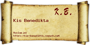 Kis Benedikta névjegykártya